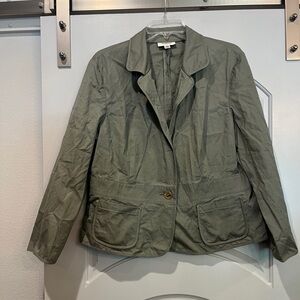 Talbots Olive Blazer style lightweight Jacket. GUC!